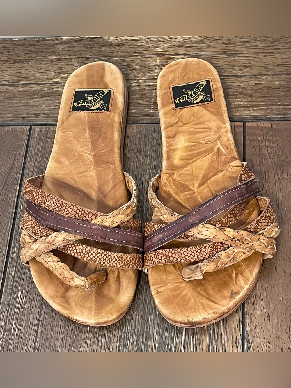 Freebird Sweet Brown Leather Sandals Womens size 8